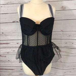 NWT ASOS One Piece Swimsuit with tulle Peplum